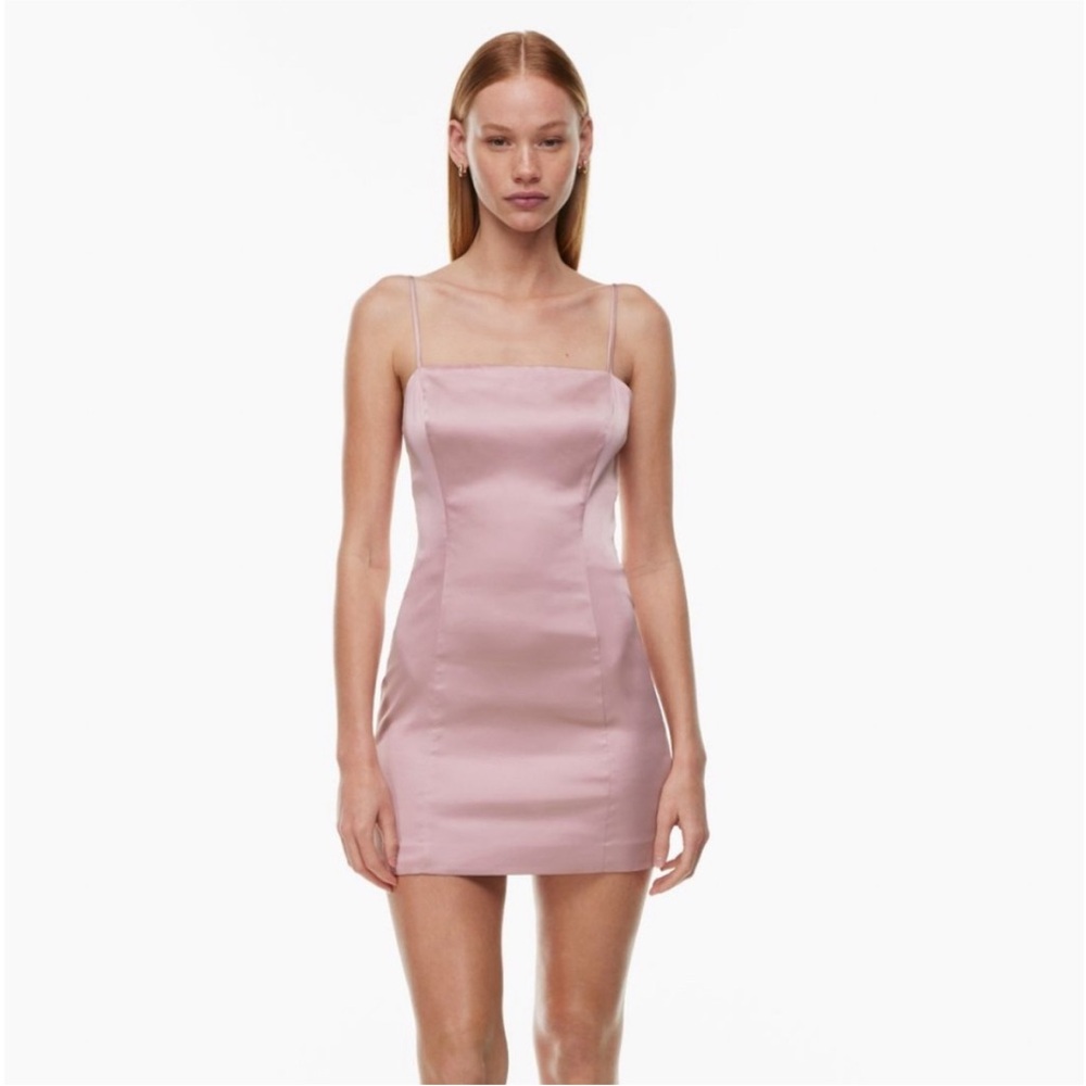 aritzia 10 light pink mauve shimmer dress size 0